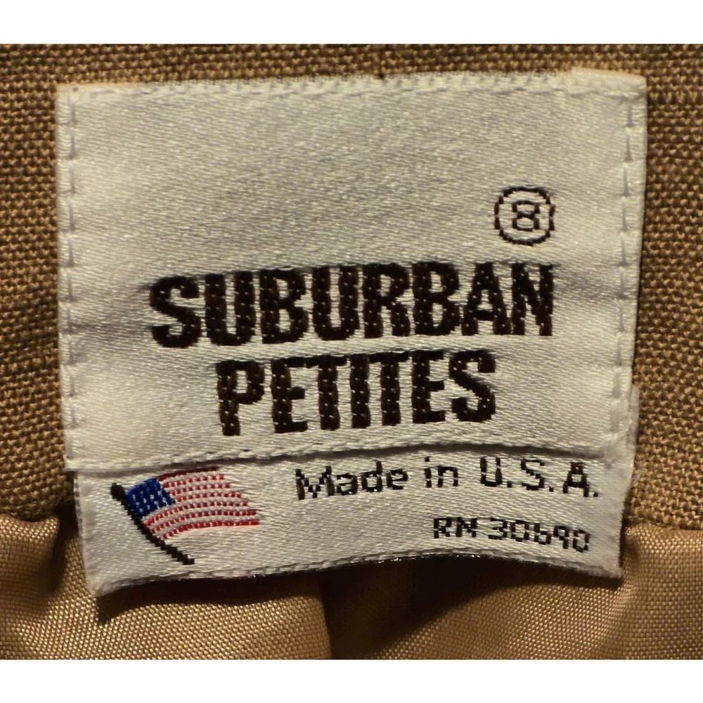 Women's Suburban Petites Tan Blazer 8P Office‎ Casual